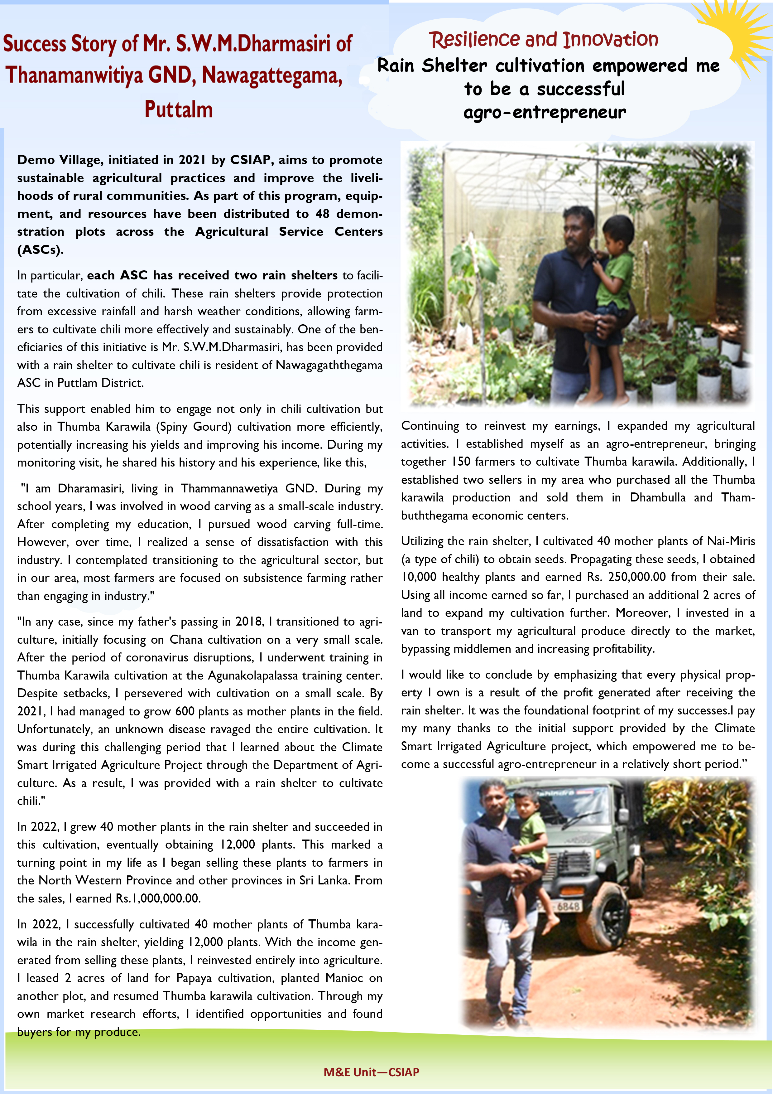 16 NWP - Rain Sheltr Cultivation to Agro entreprenure